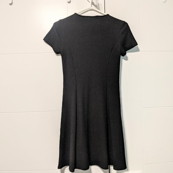 Forever 21 Black Ribbed T-shirt Dress - Picture 2 of 7